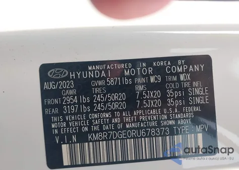 2024 Hyundai Palisade Calligraphy from USA, damaged, VIN KM8R7DGE0RU678373